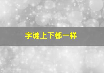 字谜上下都一样