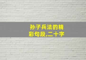 孙子兵法的精彩句段,二十字