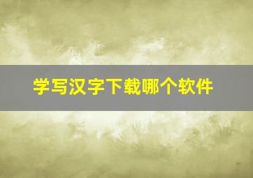 学写汉字下载哪个软件