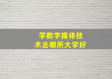 学数字媒体技术去哪所大学好