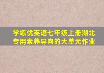 学练优英语七年级上册湖北专用素养导向的大单元作业