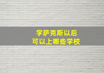 学萨克斯以后可以上哪些学校