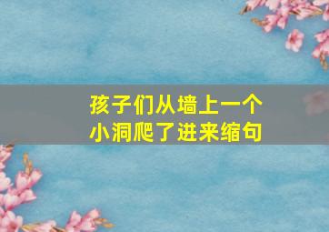 孩子们从墙上一个小洞爬了进来缩句