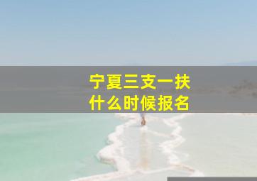 宁夏三支一扶什么时候报名