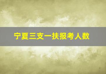 宁夏三支一扶报考人数