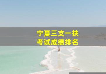 宁夏三支一扶考试成绩排名