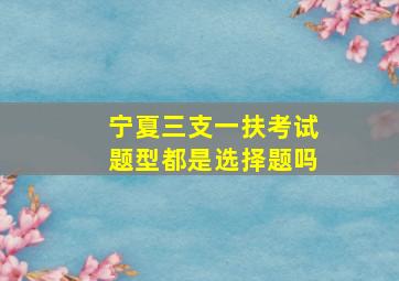 宁夏三支一扶考试题型都是选择题吗