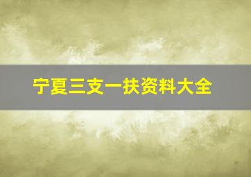 宁夏三支一扶资料大全