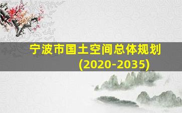 宁波市国土空间总体规划(2020-2035)