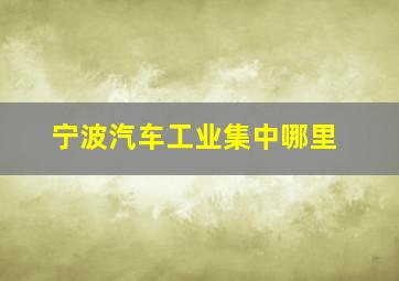 宁波汽车工业集中哪里