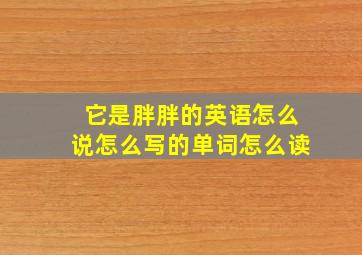 它是胖胖的英语怎么说怎么写的单词怎么读