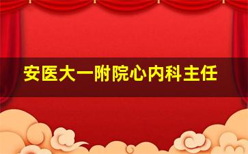 安医大一附院心内科主任