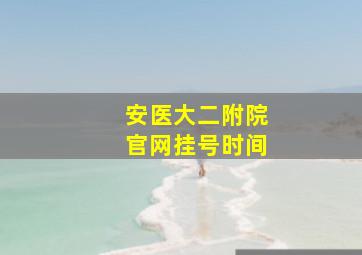 安医大二附院官网挂号时间