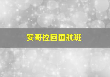 安哥拉回国航班