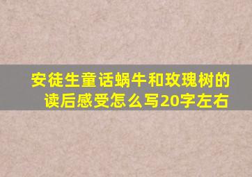 安徒生童话蜗牛和玫瑰树的读后感受怎么写20字左右