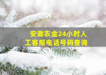 安徽农金24小时人工客服电话号码查询