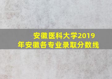 安徽医科大学2019年安徽各专业录取分数线