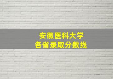 安徽医科大学各省录取分数线