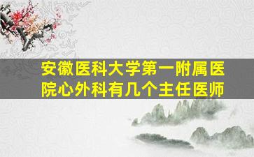 安徽医科大学第一附属医院心外科有几个主任医师