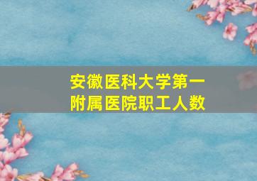 安徽医科大学第一附属医院职工人数