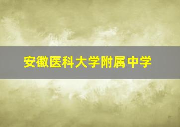 安徽医科大学附属中学