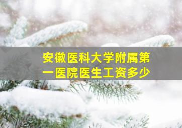 安徽医科大学附属第一医院医生工资多少