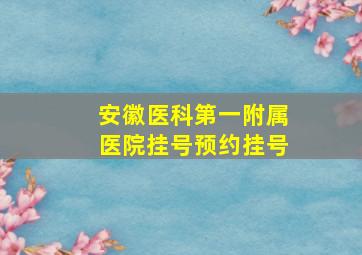 安徽医科第一附属医院挂号预约挂号