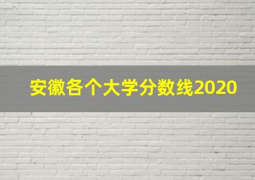 安徽各个大学分数线2020