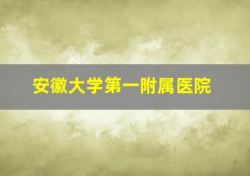 安徽大学第一附属医院