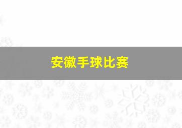 安徽手球比赛