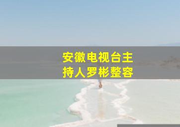 安徽电视台主持人罗彬整容