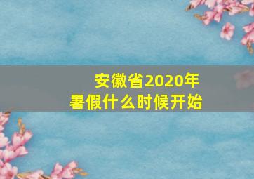 安徽省2020年暑假什么时候开始