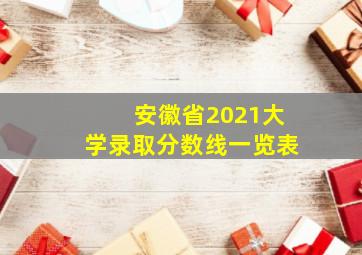 安徽省2021大学录取分数线一览表