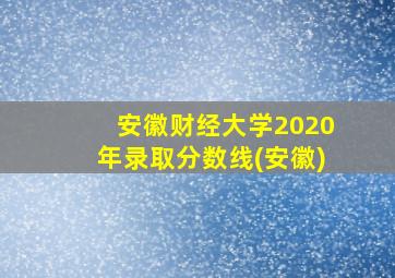 安徽财经大学2020年录取分数线(安徽)