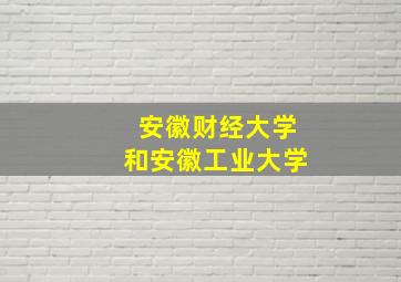 安徽财经大学和安徽工业大学