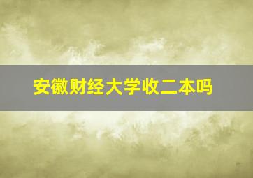 安徽财经大学收二本吗