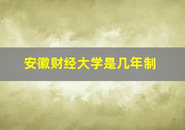 安徽财经大学是几年制