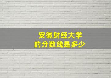 安徽财经大学的分数线是多少