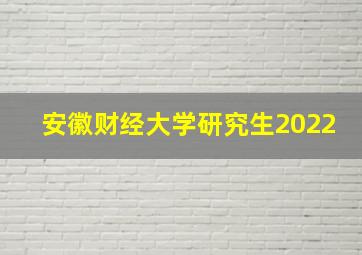 安徽财经大学研究生2022