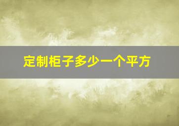 定制柜子多少一个平方