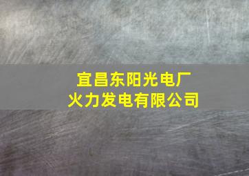 宜昌东阳光电厂火力发电有限公司