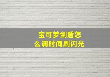 宝可梦剑盾怎么调时间刷闪光