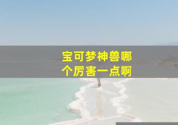 宝可梦神兽哪个厉害一点啊