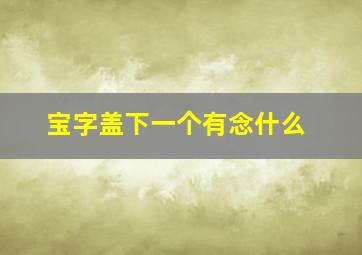 宝字盖下一个有念什么