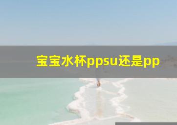 宝宝水杯ppsu还是pp