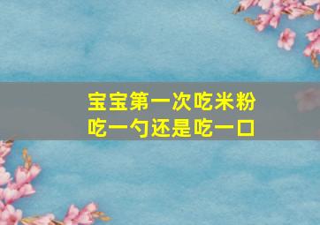 宝宝第一次吃米粉吃一勺还是吃一口