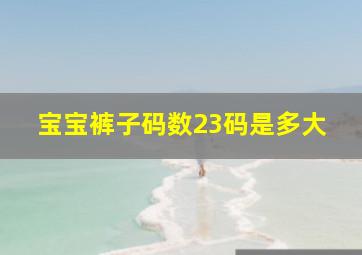 宝宝裤子码数23码是多大