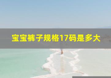 宝宝裤子规格17码是多大