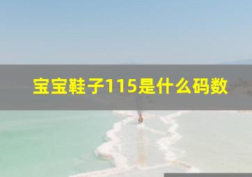 宝宝鞋子115是什么码数