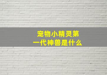 宠物小精灵第一代神兽是什么